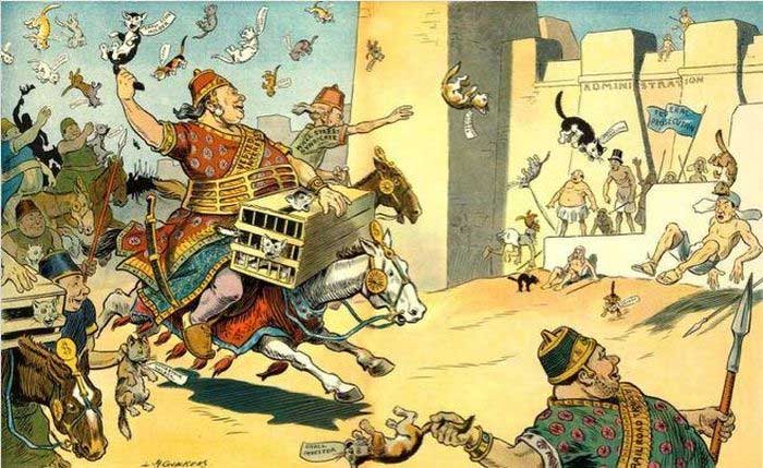 Cambyses cho cả một lực lượng tấn công mang theo mèo sống lao vào quân Ai Cập.