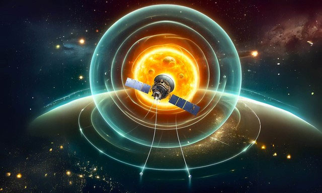 Heliosphere được tạo ra bởi gió Mặt trời, một dòng hạt tích điện liên tục phun trào từ Mặt trời.