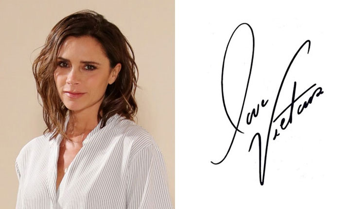 Chữ ký của Victoria Beckham.