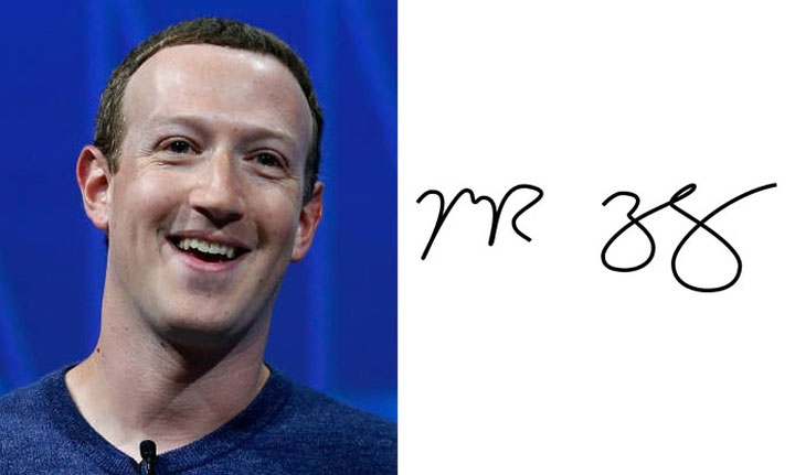 Chữ ký đơn giản của ông chủ Facebook - Mark Zuckerberg.