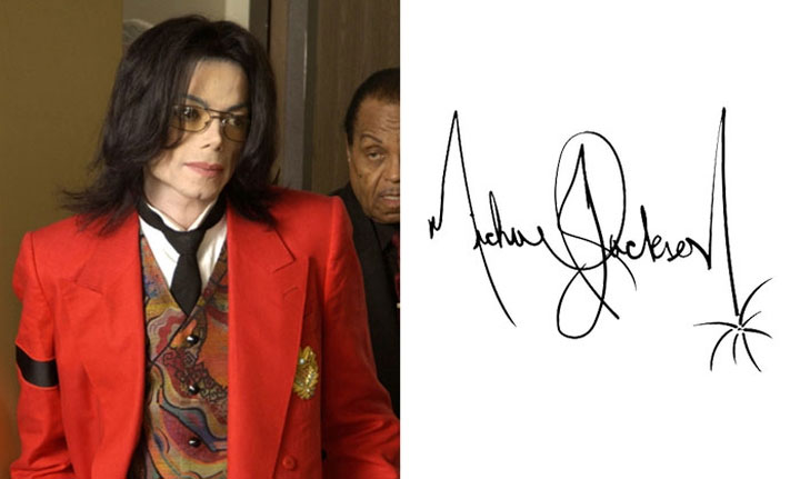 Chữ ký của "Ông hoàng nhạc Pop" Michael Jackson.