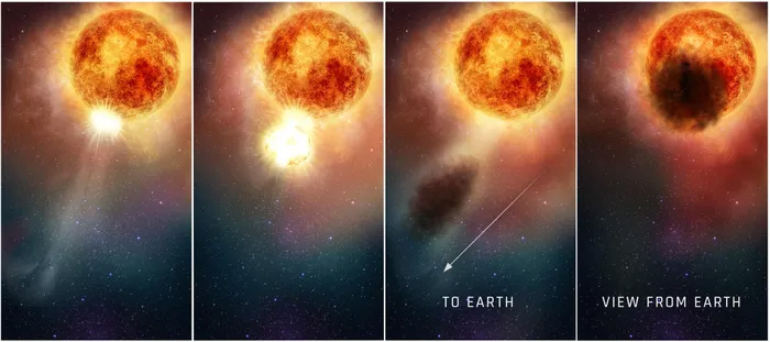 ngoi-sao-betelgeuse Hình ảnh ngôi sao Betelgeuse phát nổ một phần bề mặt, được chụp bởi Kính Viễn vọng Không gian Hubble.