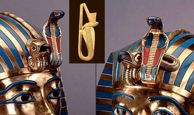 uraeus Uraeus là một con rắn hổ mang đang ngẩng cao đầu, được gắn trên vương miện của các Pharaoh.